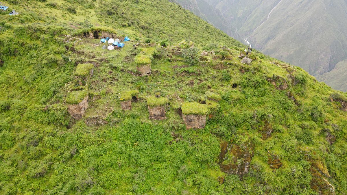 Vista aérea del Complejo Arqueológico de Maranhuasi en Huaral